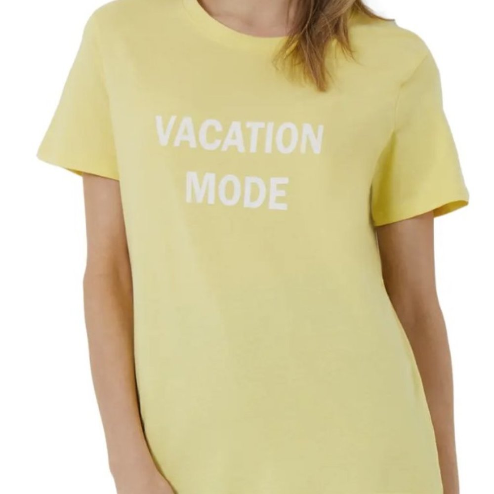 French Connection Vacation Mode Graphic  Tee Sunshine / White